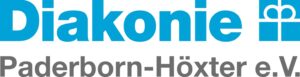 Logo der Diakonie Paderborn-Höxter e.V. mit Diakonie in Blau, einem blauen Quadrat mit weißem Symbol und Paderborn-Höxter e.V. in Grau darunter. (Text mit KI erstellt)