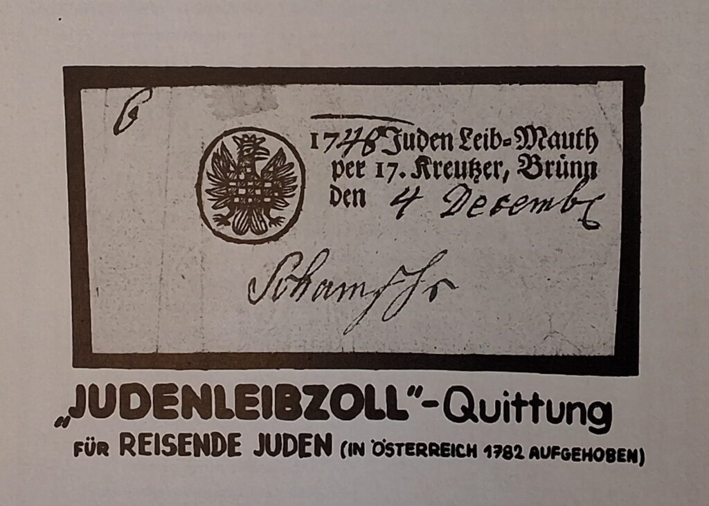 Quittung “Leibmaut” für Juden, 1748 n. Chr.